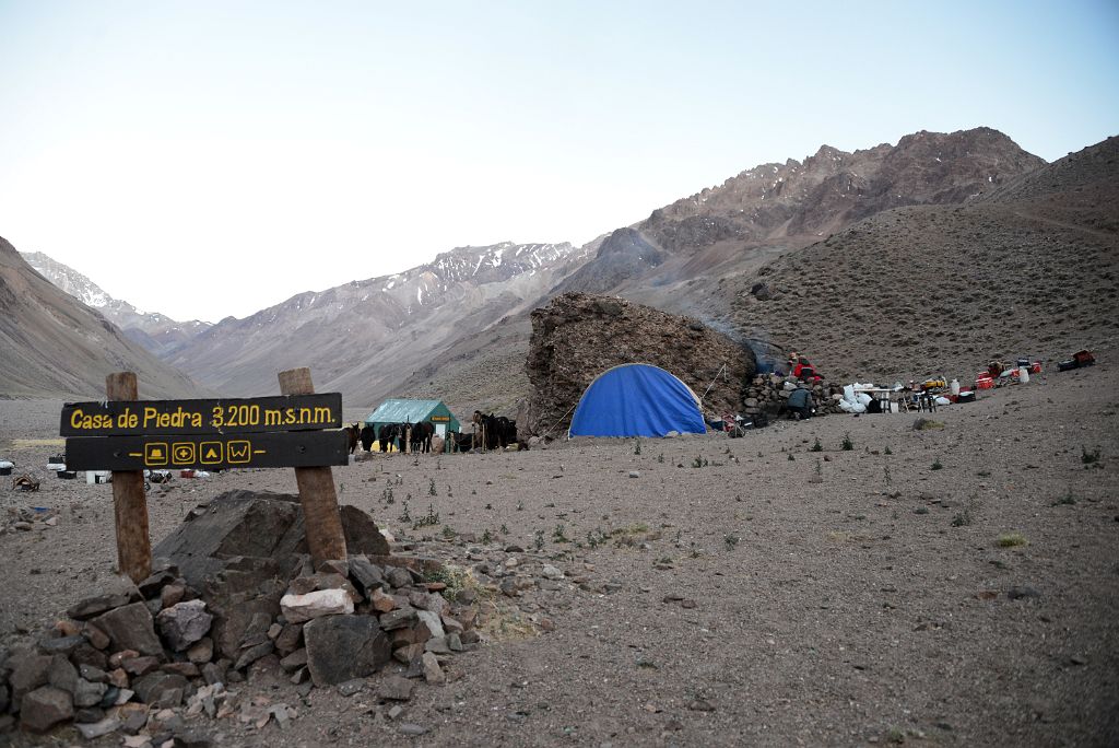 21 Waiting For The Sun At Casa de Piedra Before Trekking To Aconcagua Plaza Argentina Base Camp